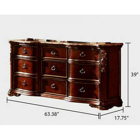 MB6615 - Imperial : Tủ 9 Ngăn Kéo + Mặt Tủ Đá Hoa Cương